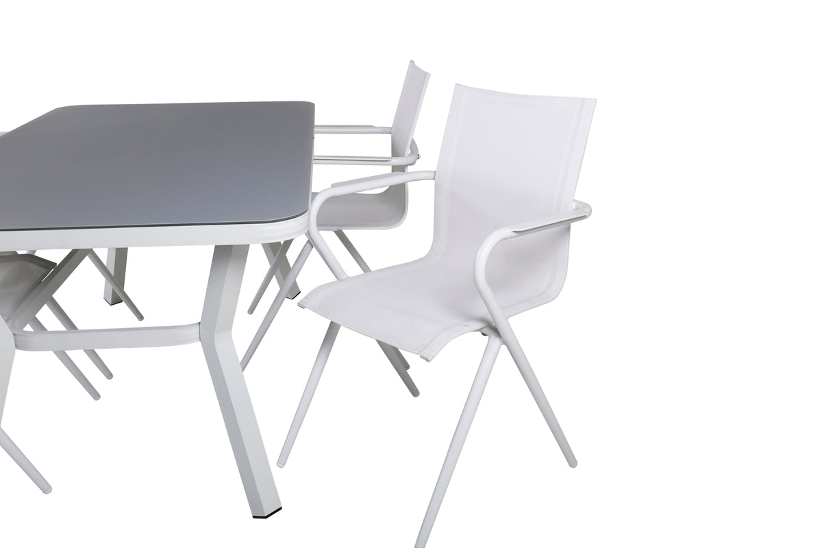 Venture Design Virya & Alina Matbord 160 x 90 + Matstolar Vit