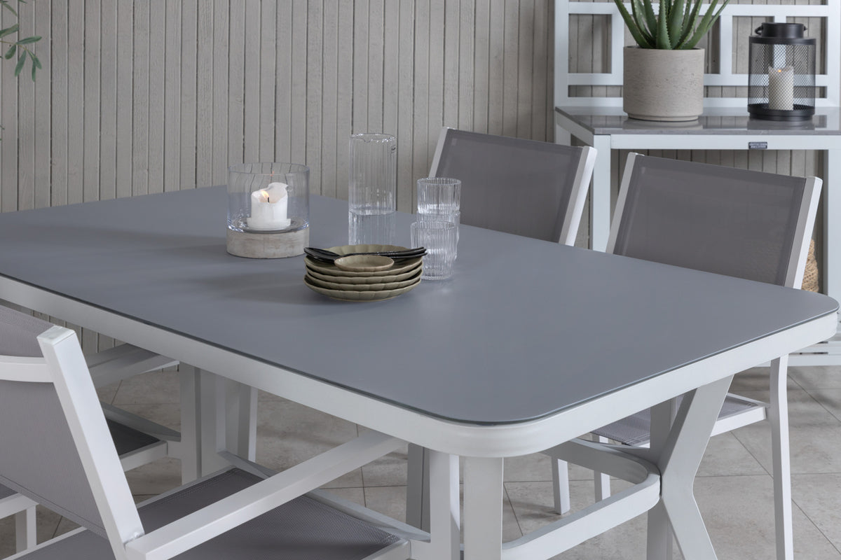 Venture Design Virya & Copacabana Rektangulära Matbord 160 x 90 Grå + Matstolar