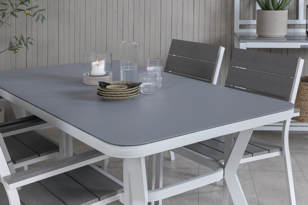 Venture Design Virya & Levels Matbord 160 x 90 + Matstolar Grå