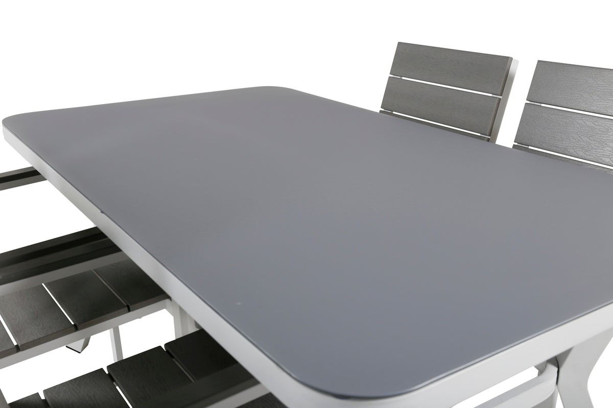 Venture Design Virya & Levels Matbord 160 x 90 + Matstolar Grå