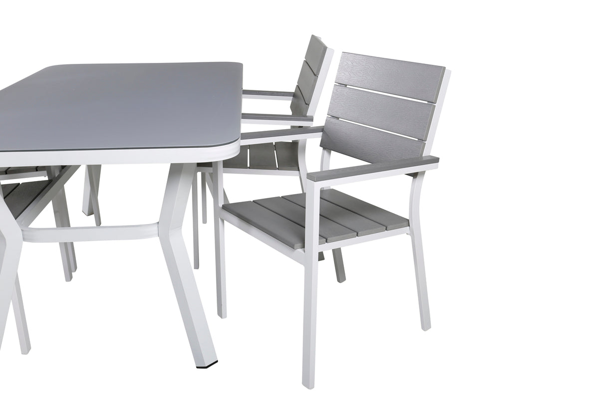 Venture Design Virya & Levels Matbord 160 x 90 + Matstolar Grå