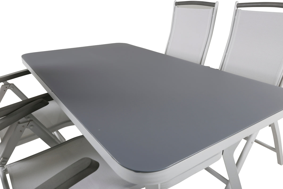 Venture Design Virya & Albany Matbord 160 x 90 + Positionsstolar Vit