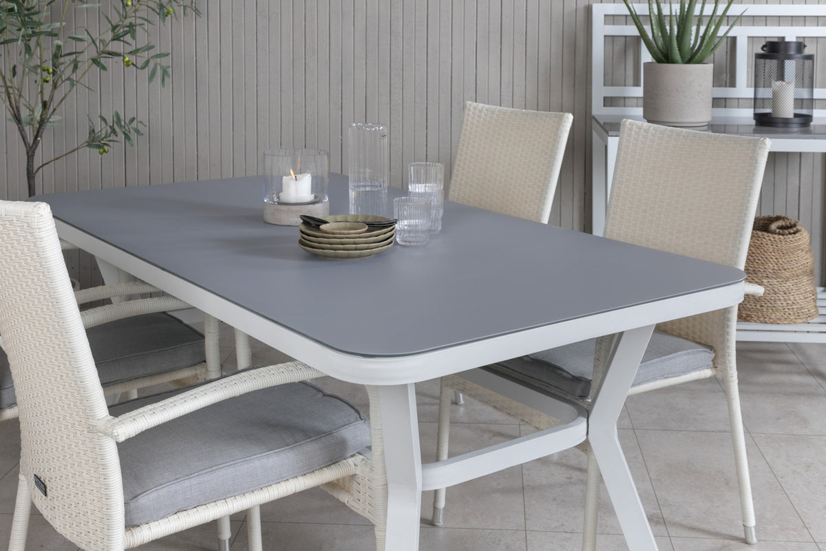 Venture Design Virya & Anna Matbord 160 x 90 + Matstolar Vit