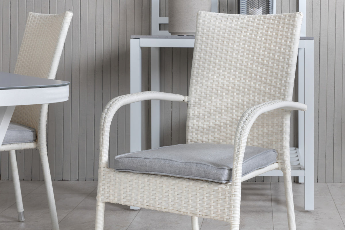 Venture Design Virya & Anna Matbord 160 x 90 + Matstolar Vit