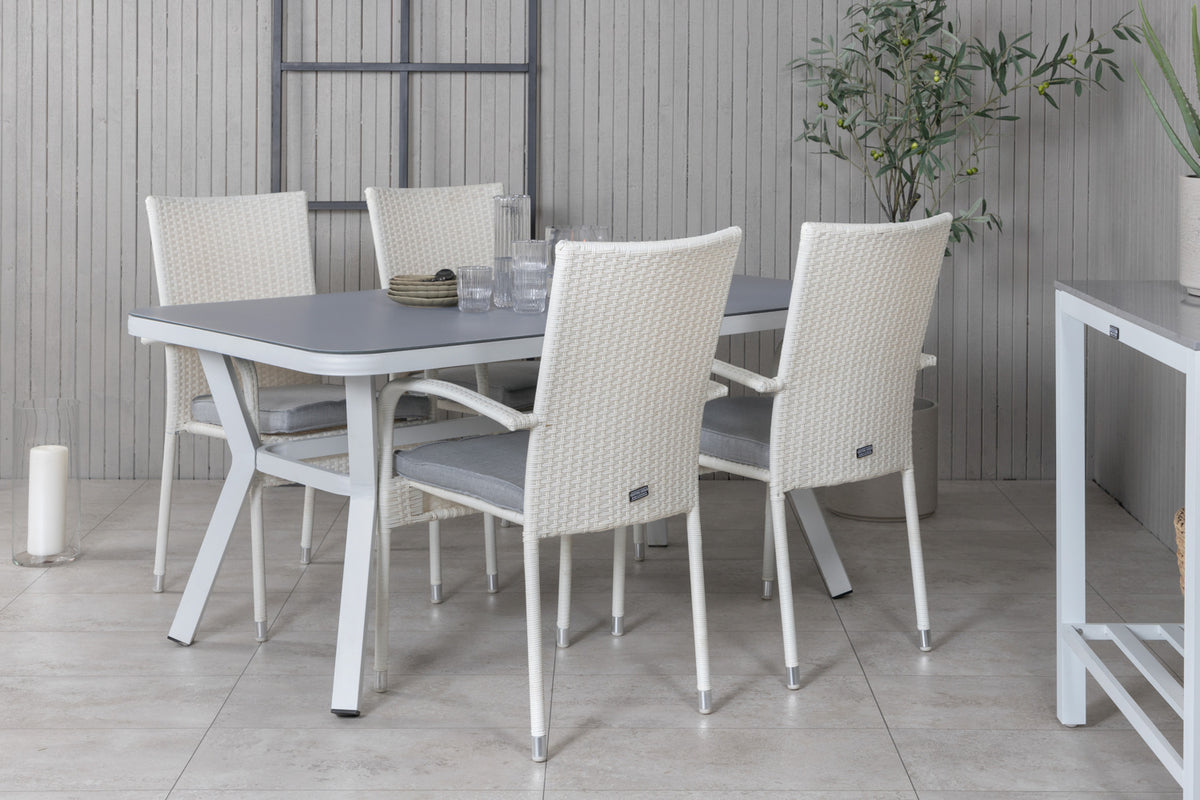 Venture Design Virya & Anna Matbord 160 x 90 + Matstolar Vit