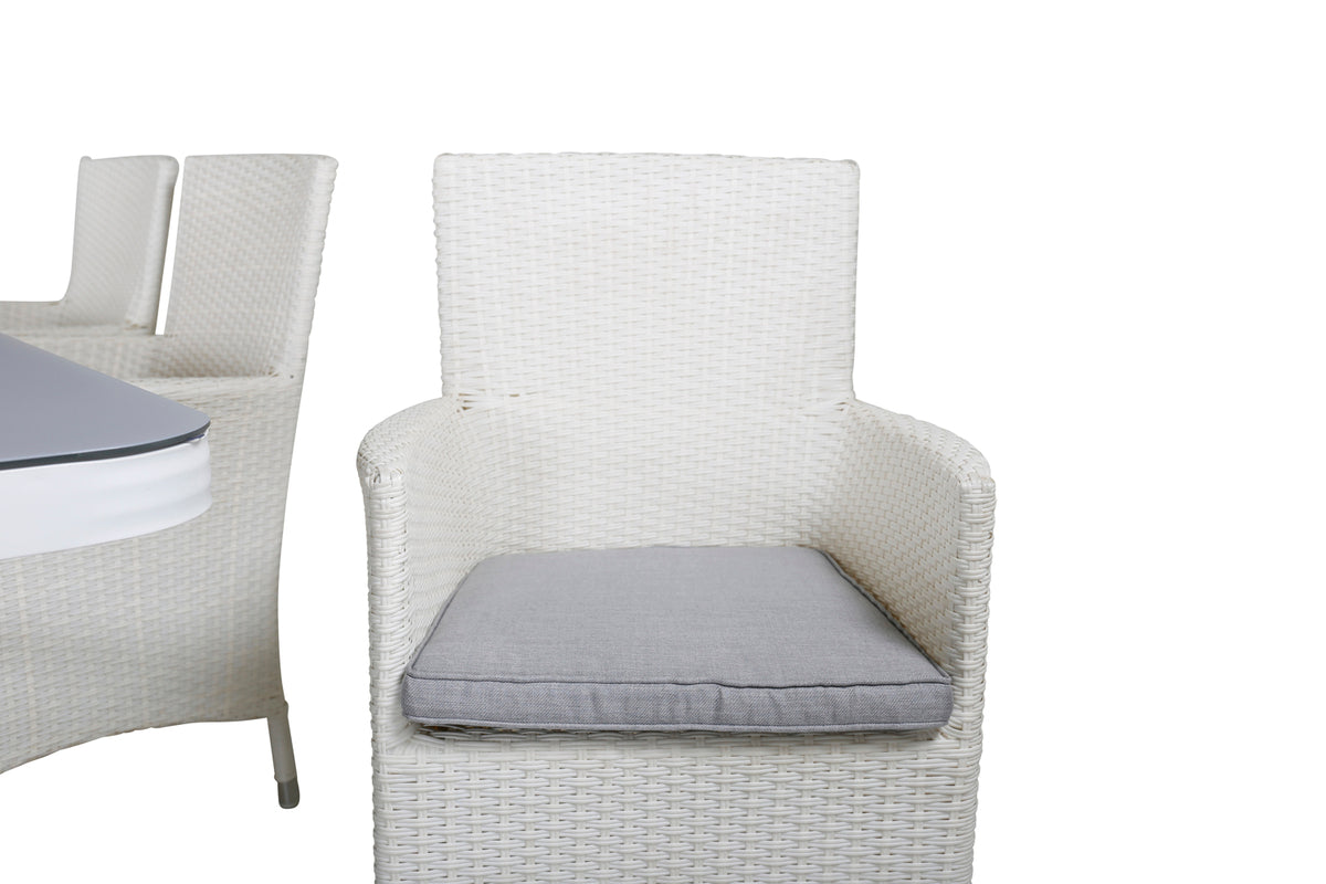 Venture Design Virya & Malin Matbord 200x100 + Matstolar Vit