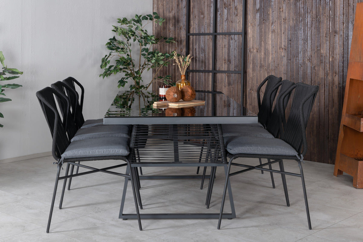 Venture Design Julian & Dallas Matstolar Svart + Matbord 193x90