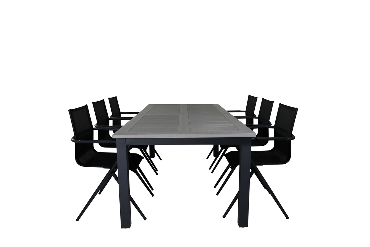 Venture Design Alina & Albany Matstolar Svart + Matbord 224x100