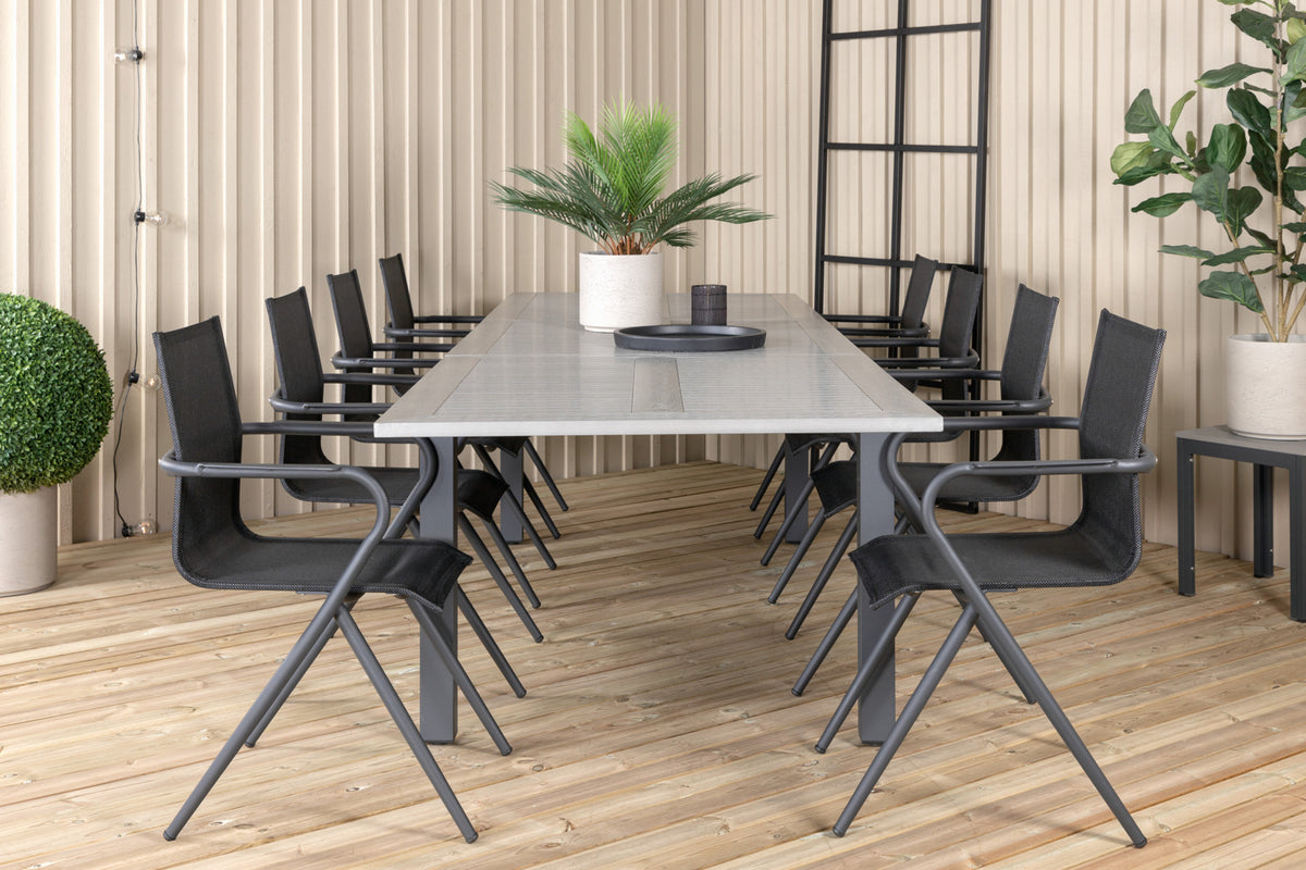 Venture Design Alina & Albany Matstolar Svart + Matbord 224x100