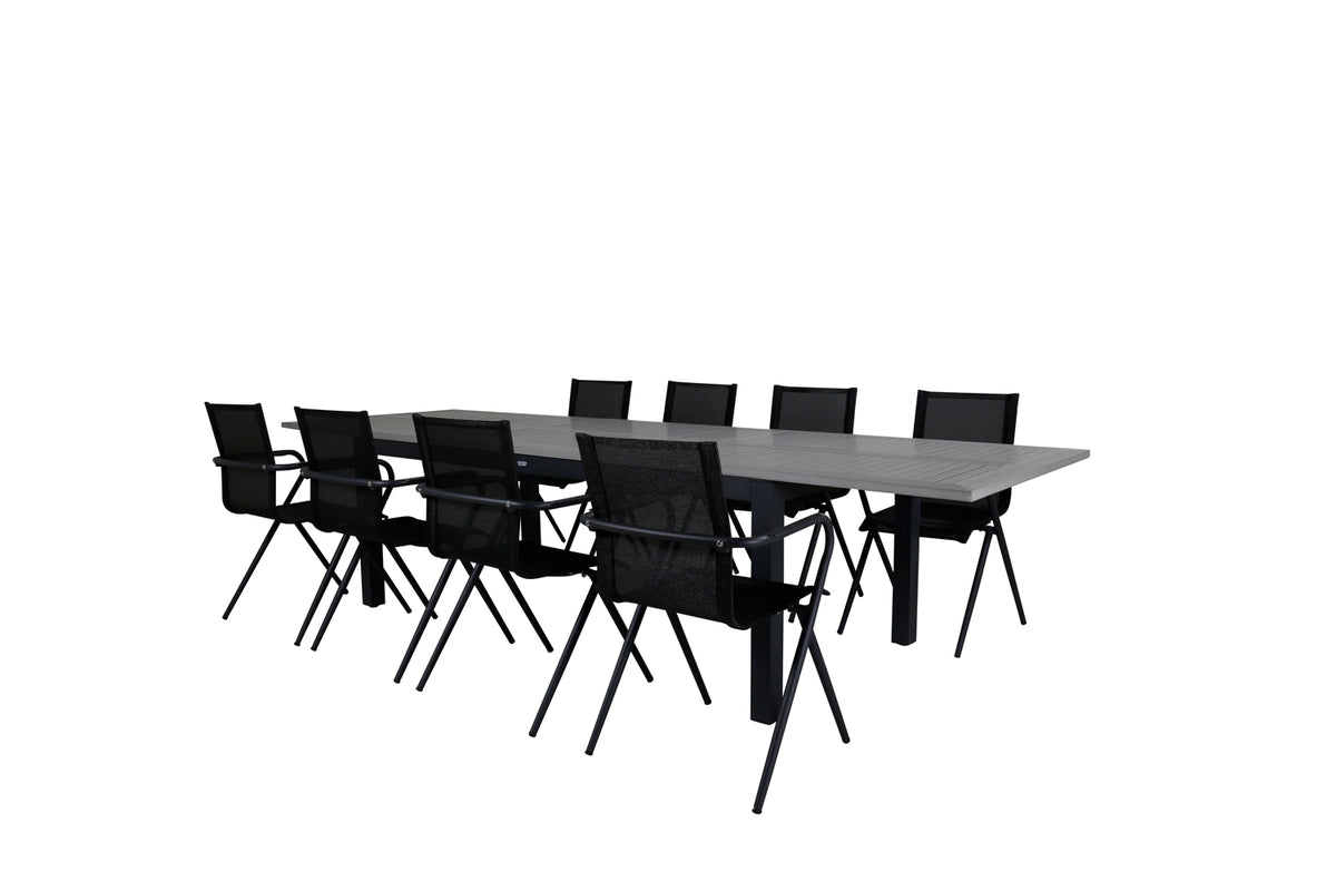 Venture Design Alina & Albany Matstolar Svart + Matbord 224x100