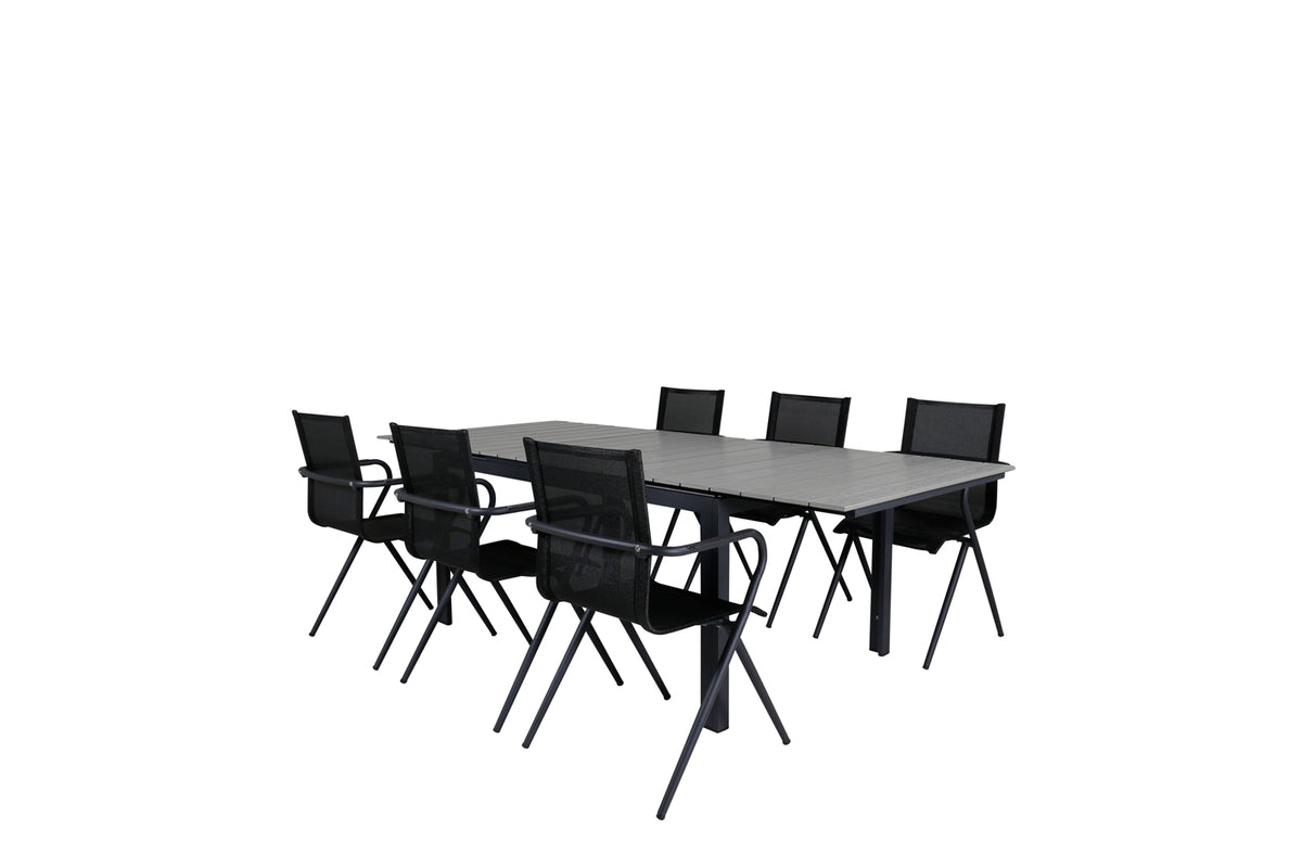 Venture Design Alina & Levels Matstolar Svart + Matbord 160x100x75
