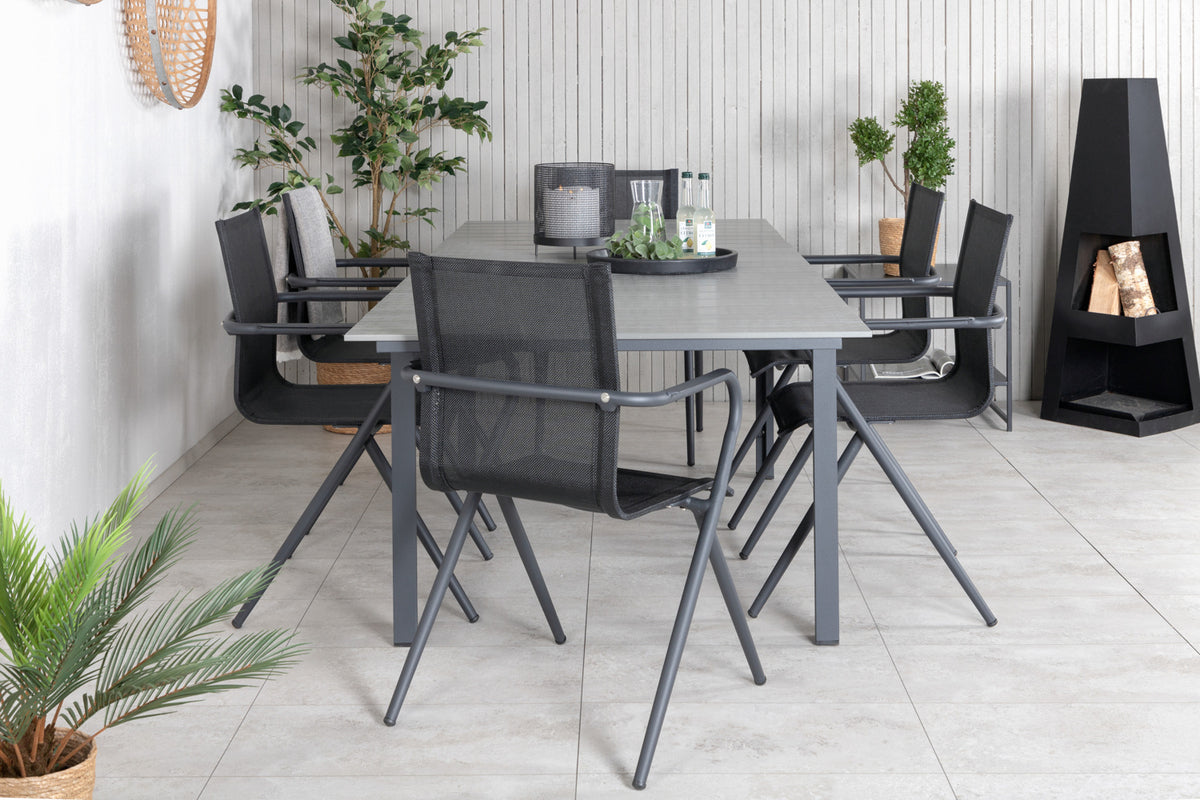 Venture Design Alina & Levels Matstolar Svart + Matbord 160x100x75