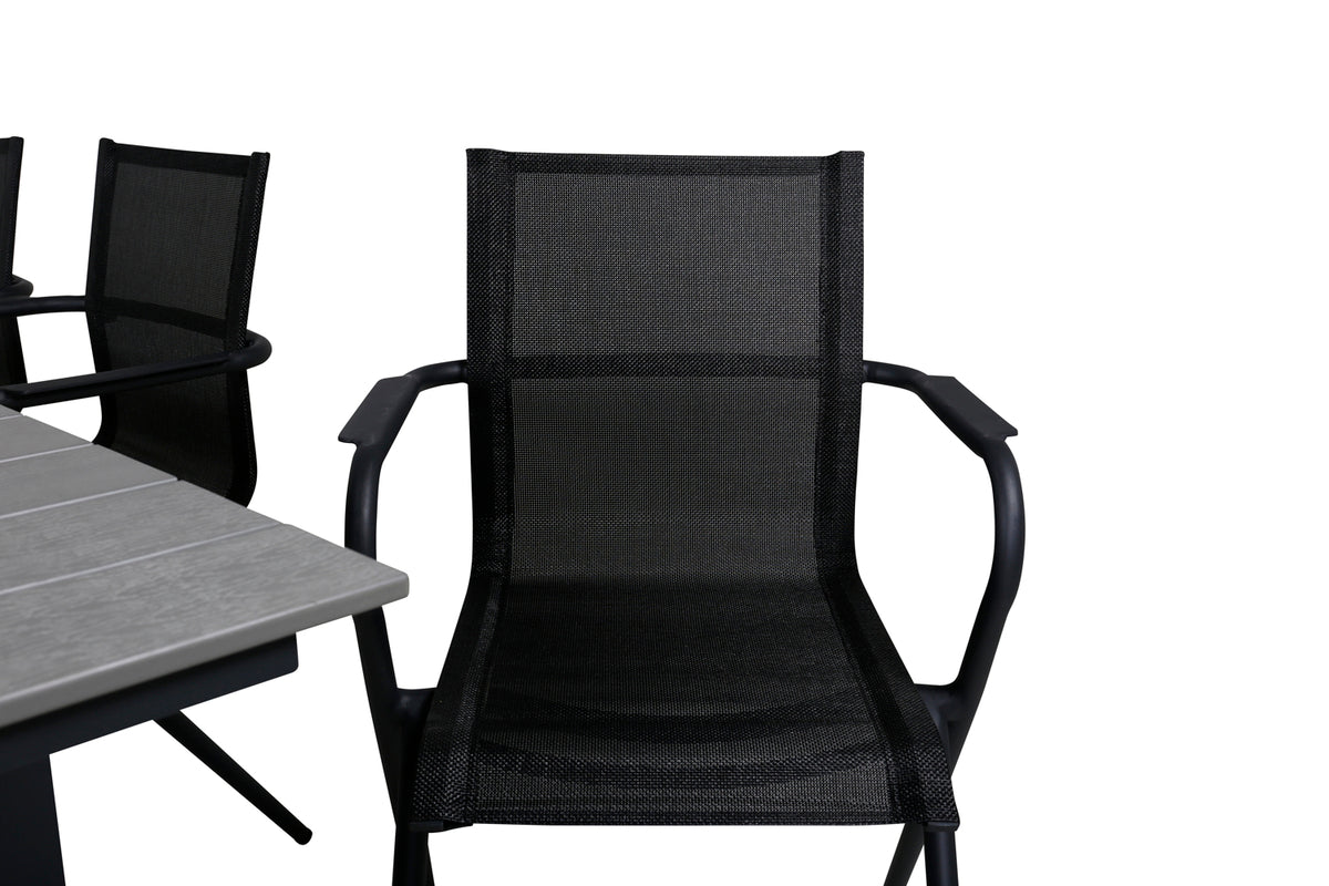 Venture Design Alina & Levels Matstolar Svart + Matbord 160x100x75