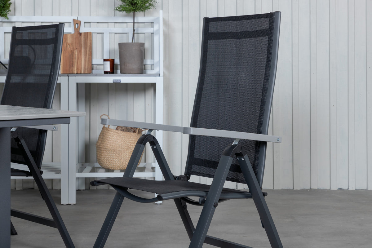 Venture Design Albany & Levels Positionsstolar Svart + Rektangulära Matbord 160x100x75 Svart