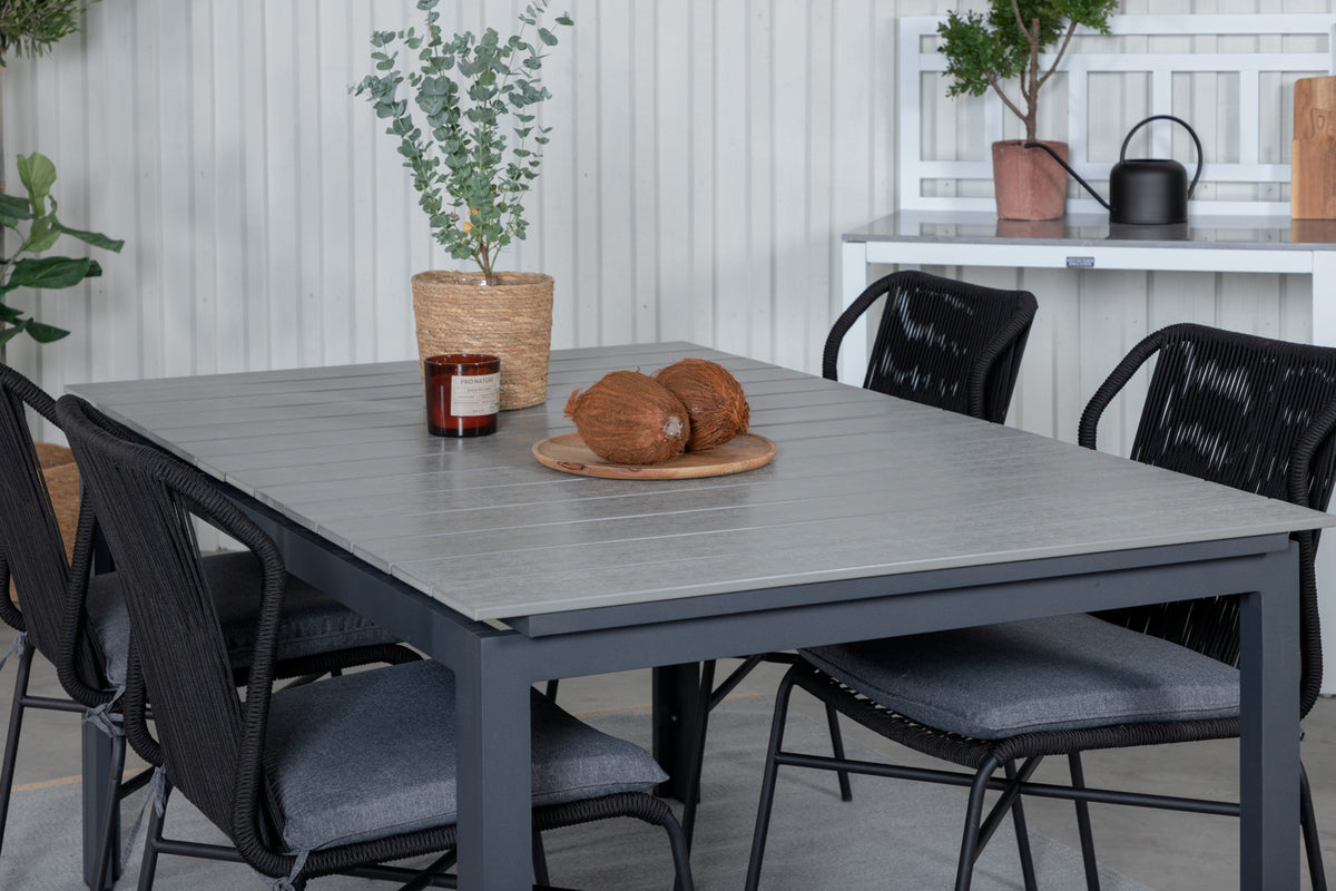 Venture Design Julian & Levels Matstolar Svart + Matbord 160x100x75