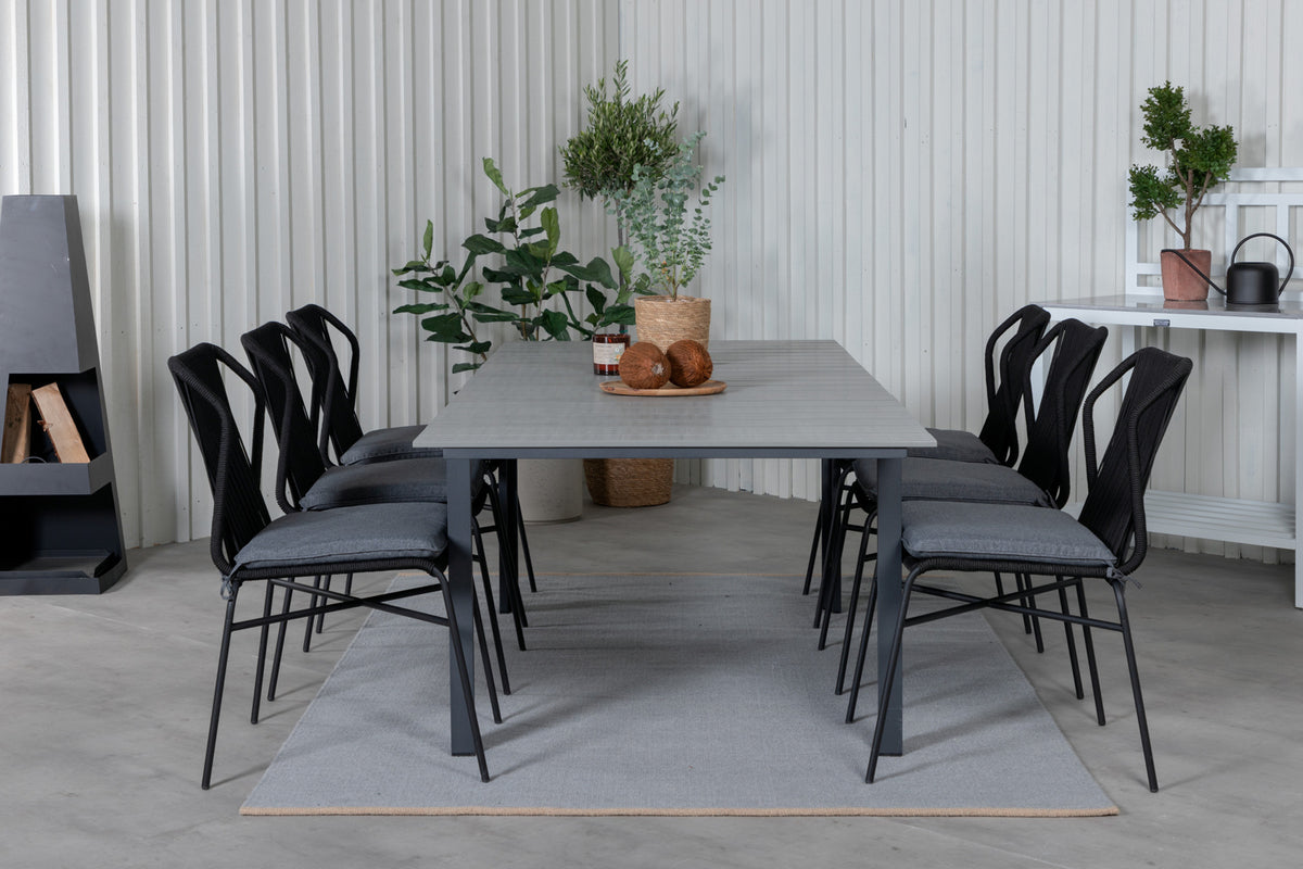 Venture Design Julian & Levels Matstolar Svart + Matbord 160 x 100