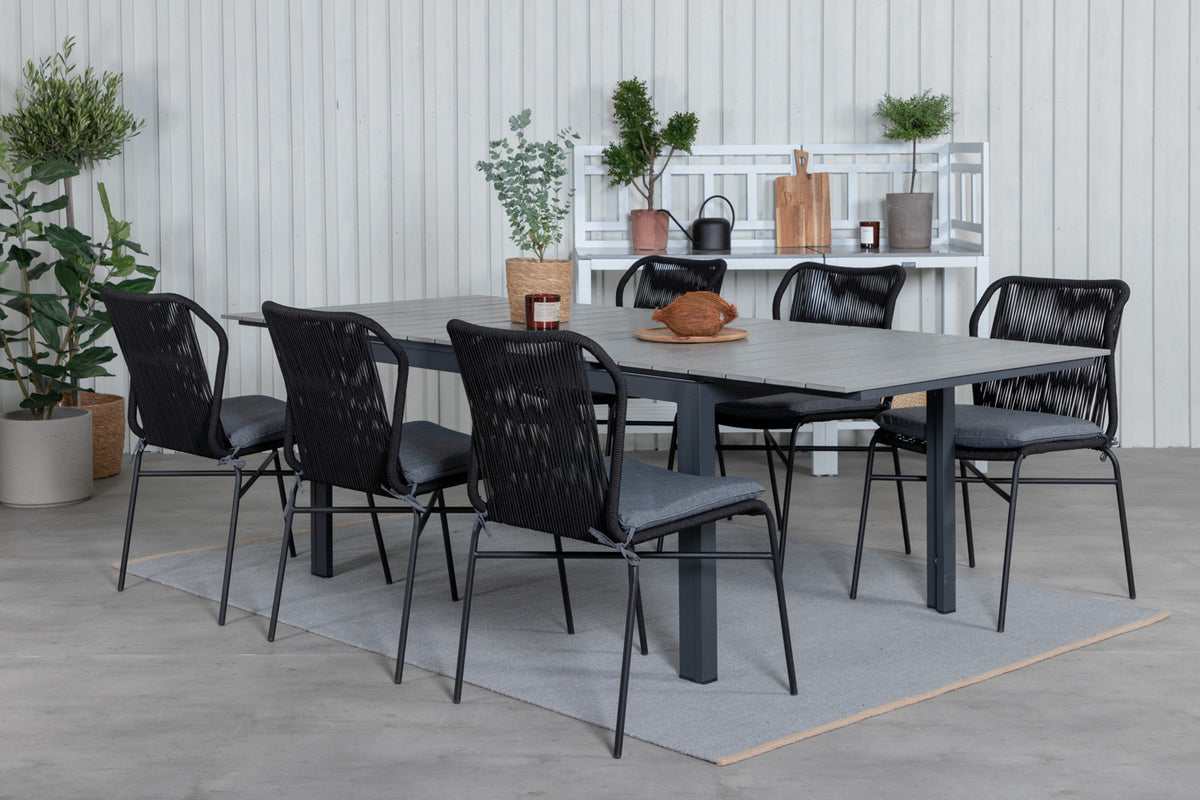 Venture Design Julian & Levels Matstolar Svart + Matbord 160 x 100