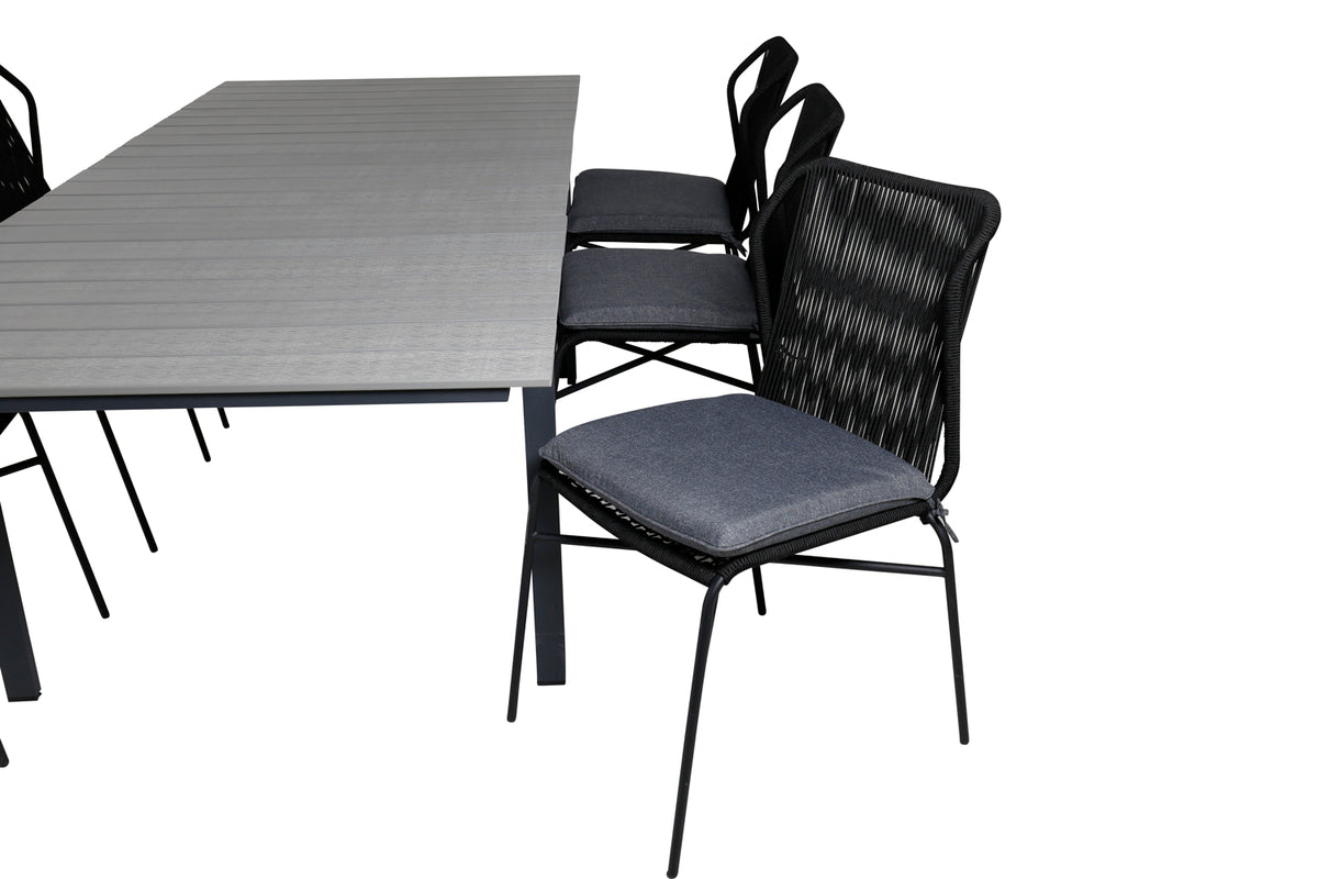 Venture Design Julian & Levels Matstolar Svart + Matbord 160 x 100