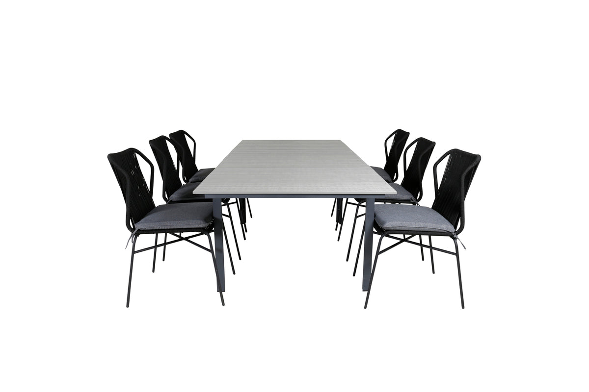 Venture Design Julian & Levels Matstolar Svart + Matbord 160 x 100