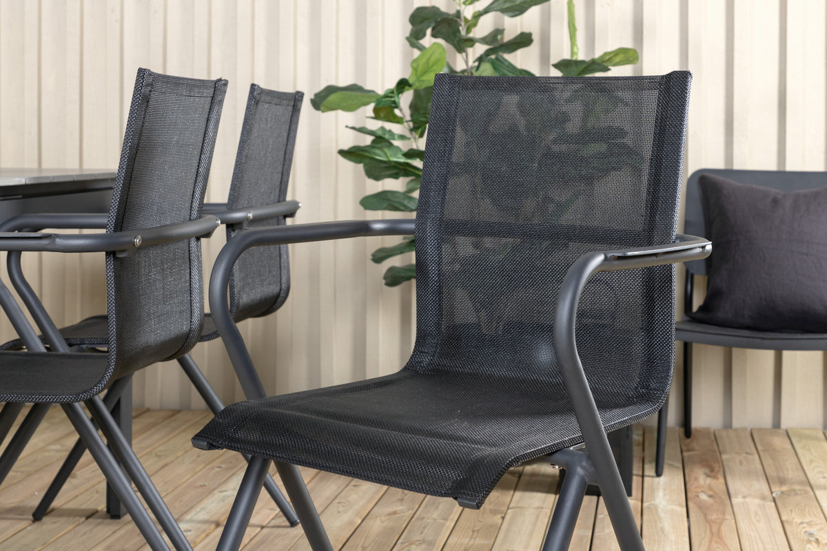 Venture Design Alina & Levels Matstolar Svart + Matbord 229x100x75
