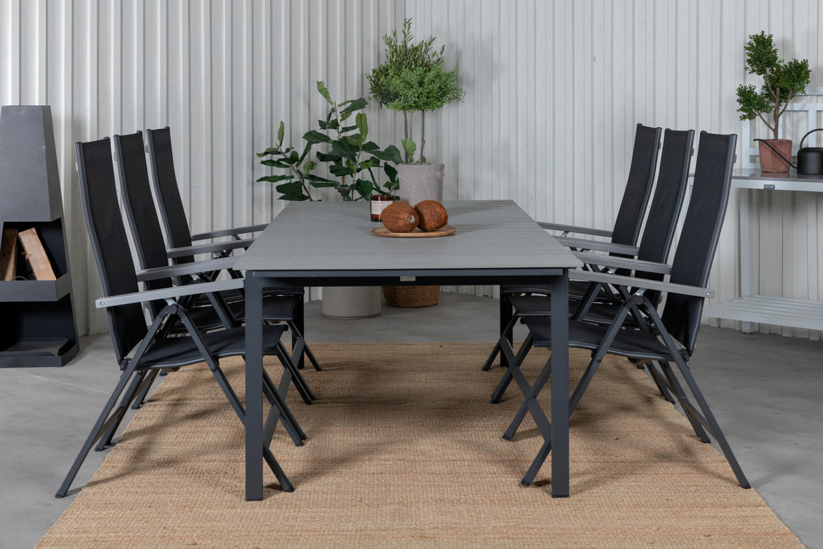 Venture Design Albany & Levels Positionsstolar Svart + Matbord 229x100x75