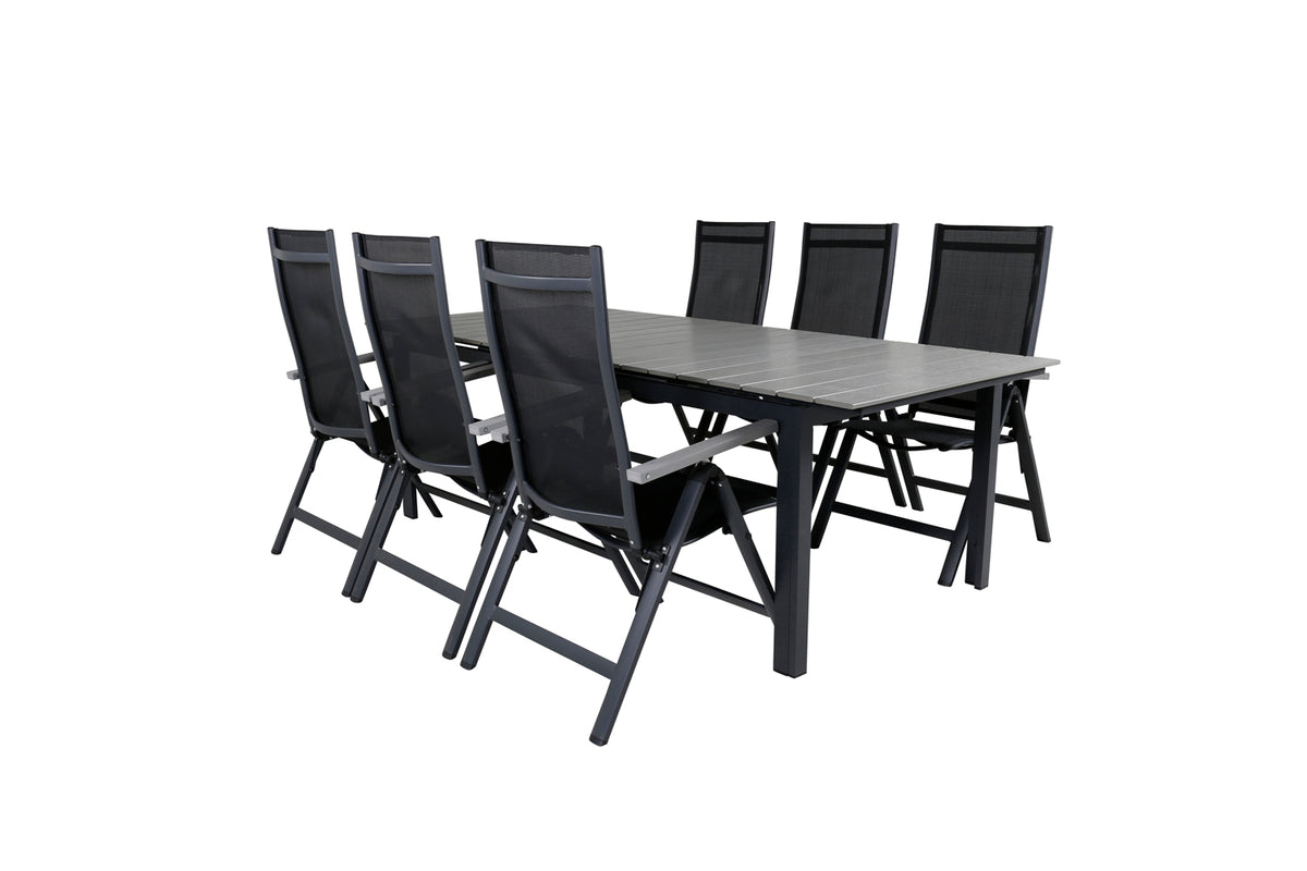 Venture Design Albany & Levels Positionsstolar Svart + Matbord 229x100x75