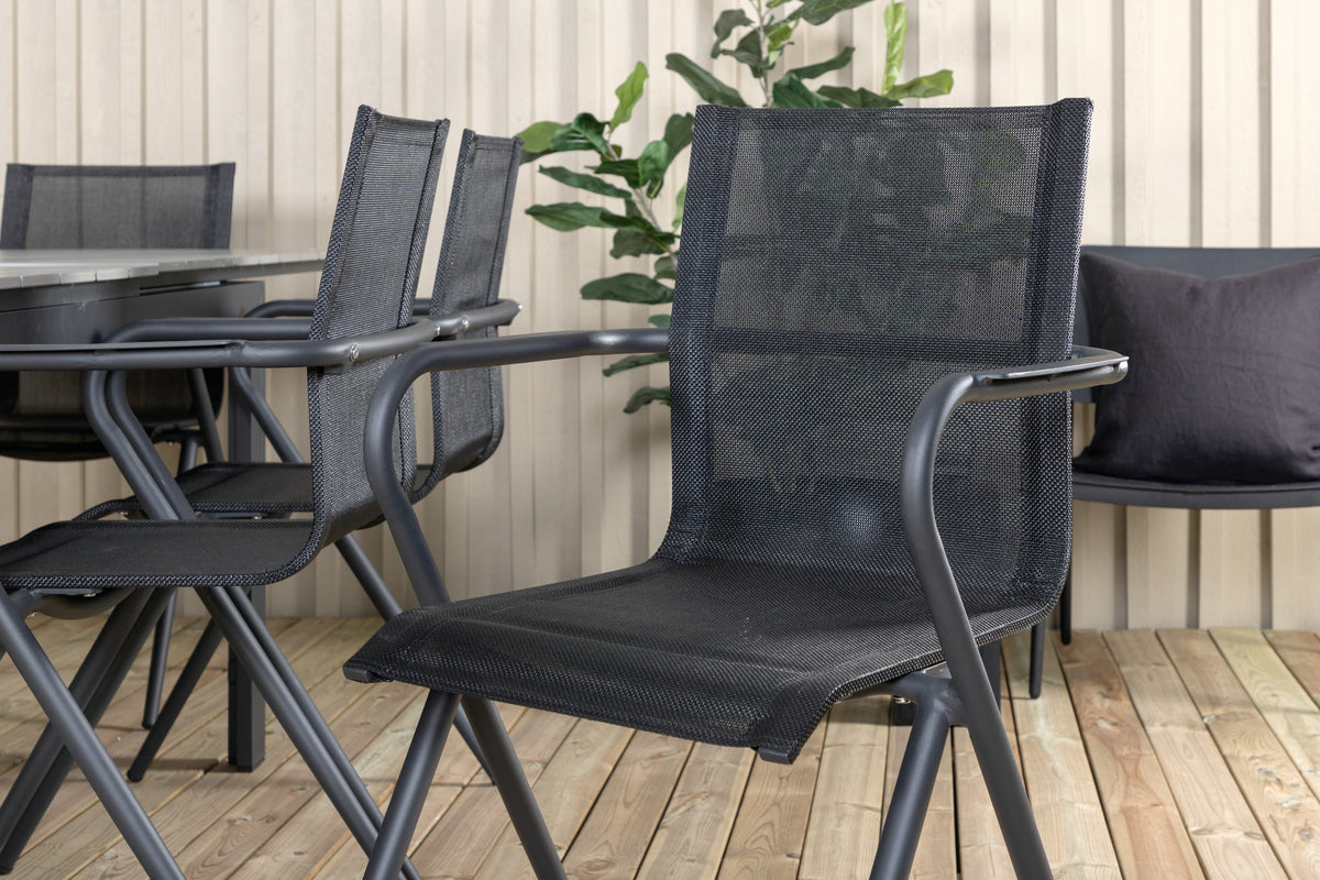 Venture Design Alina & Levels Matstolar Svart + Matbord 229x100x75