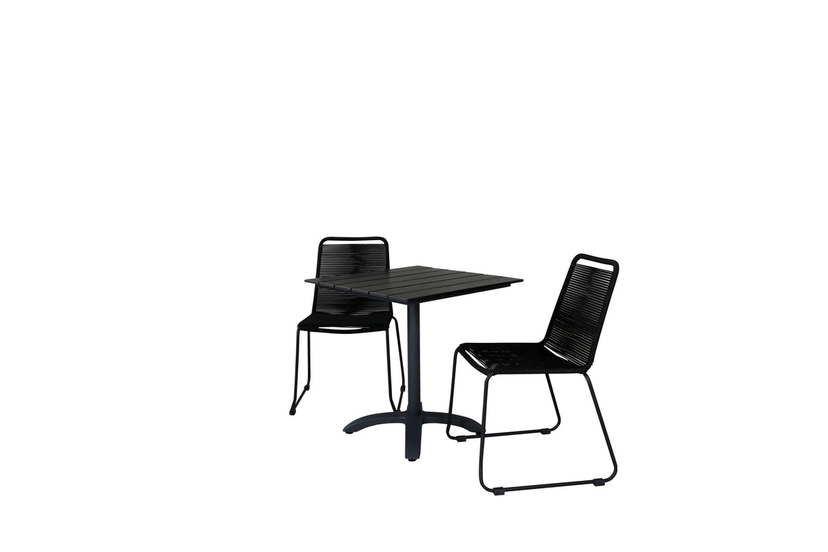 Venture Design Colorado & Lindos Cafébord 70x70 + Matstolar Svart
