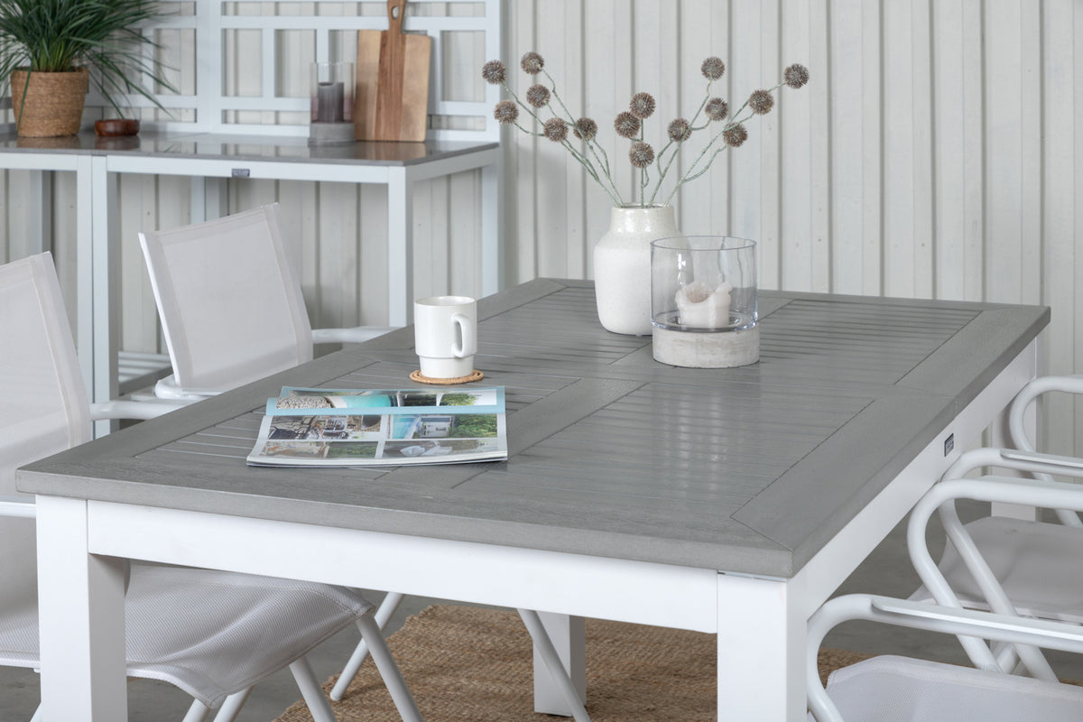 Venture Design Alina & Albany Matstolar 2-pack Vit + Rektangulära Matbord 152x90 Vit