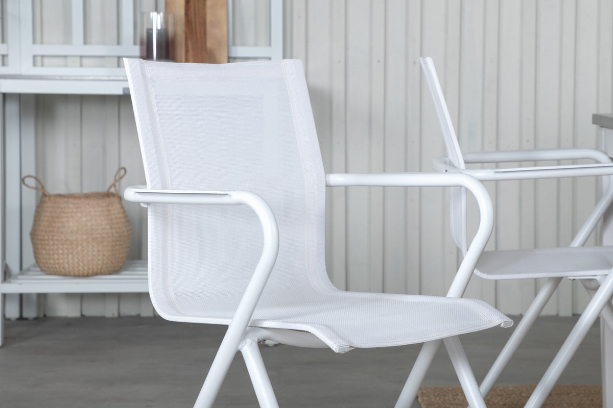 Venture Design Alina & Albany Matstolar 2-pack Vit + Rektangulära Matbord 152x90 Vit