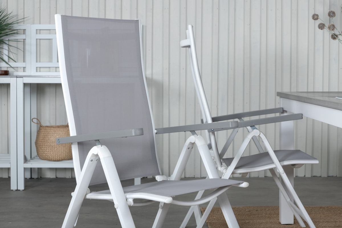 Venture Design Albany Positionsstolar 2-pack Grå + Rektangulära Matbord 74 x 152 x 90 Vit