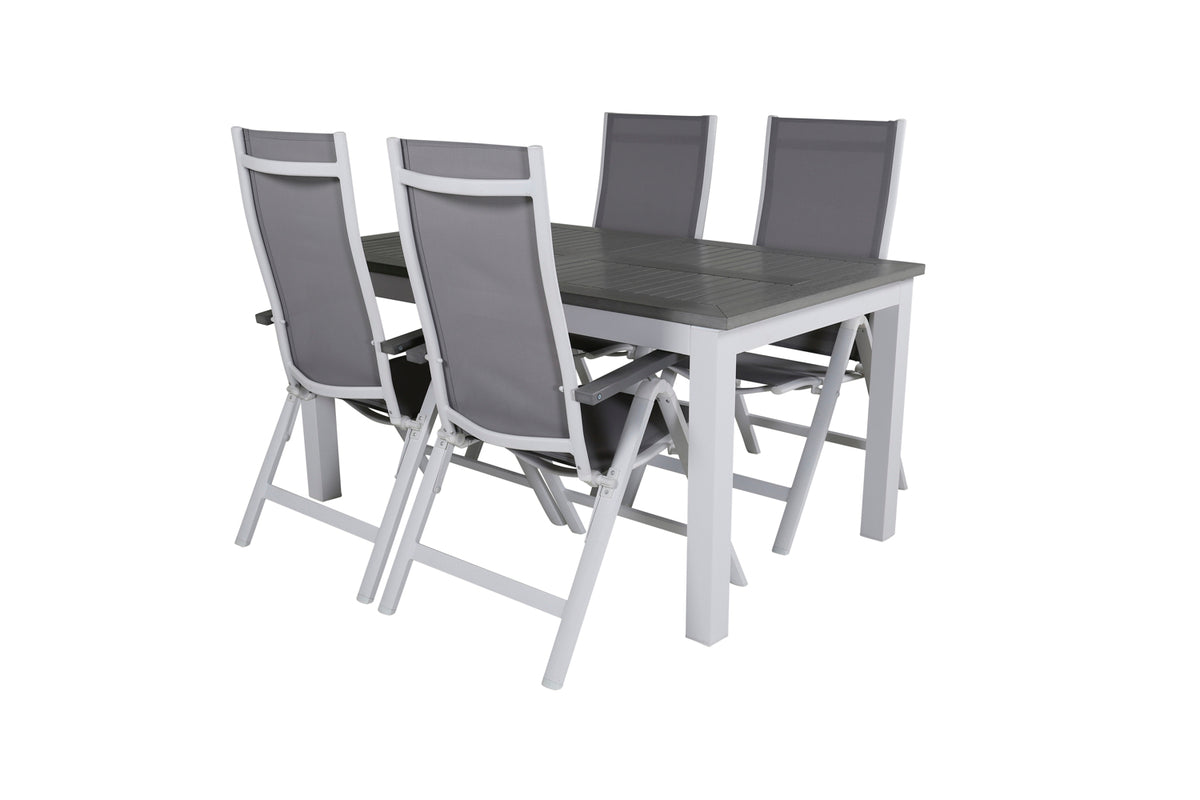 Venture Design Albany Positionsstolar 2-pack Grå + Rektangulära Matbord 74 x 152 x 90 Vit