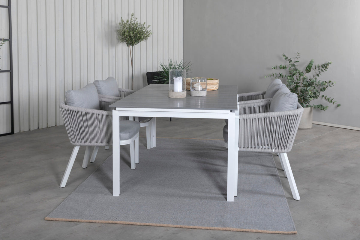 Venture Design Virya & Levels Matstolar Grå + Matbord 160x100x75