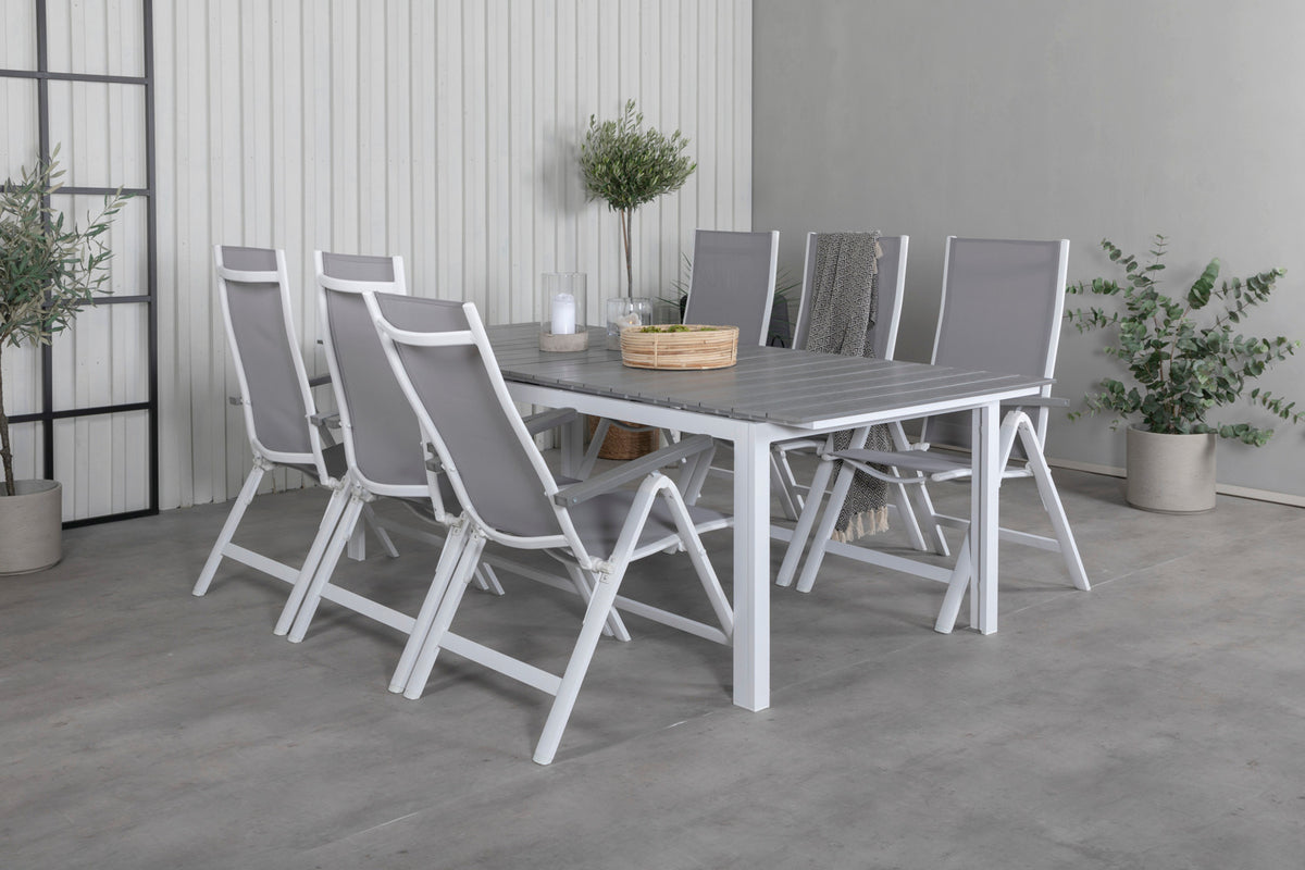 Venture Design Albany & Levels Positionsstolar Grå + Matbord 229x100x75