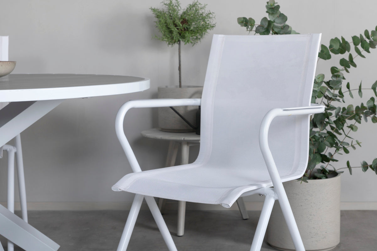 Venture Design Alina & Parma Matstolar Vit + Matbord ⌀140