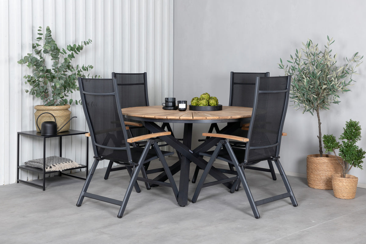 Venture Design Panama & Mexico Positionsstolar Svart + Runda Matbord ø140 Svart