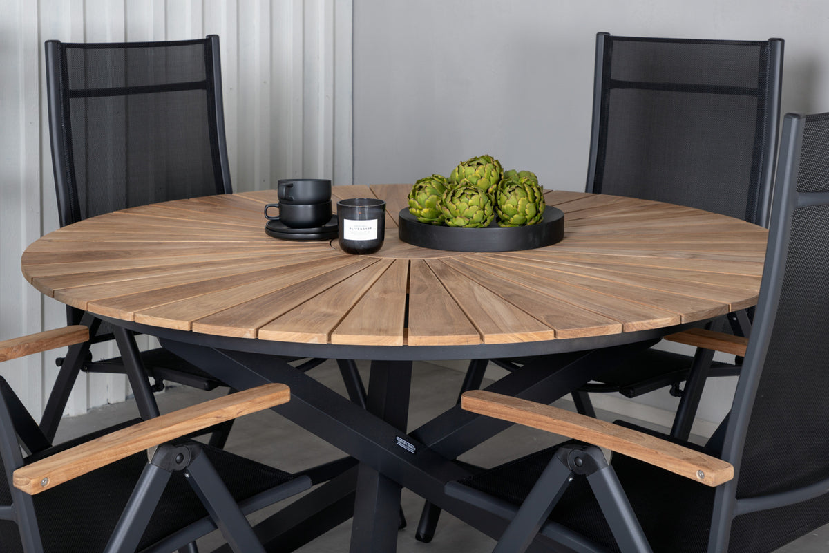 Venture Design Panama & Mexico Positionsstolar Svart + Runda Matbord ø140 Svart