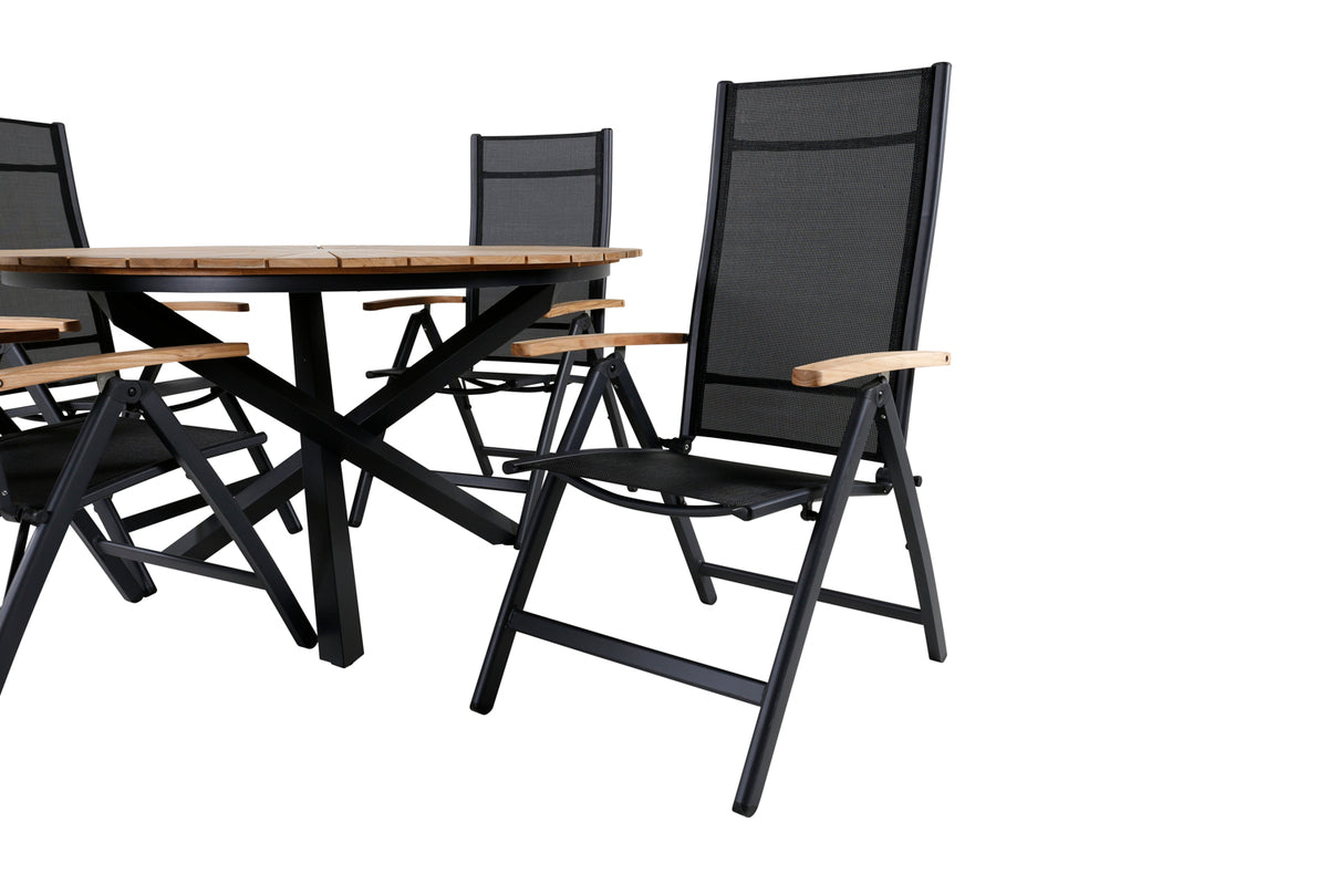 Venture Design Panama & Mexico Positionsstolar Svart + Runda Matbord ø140 Svart