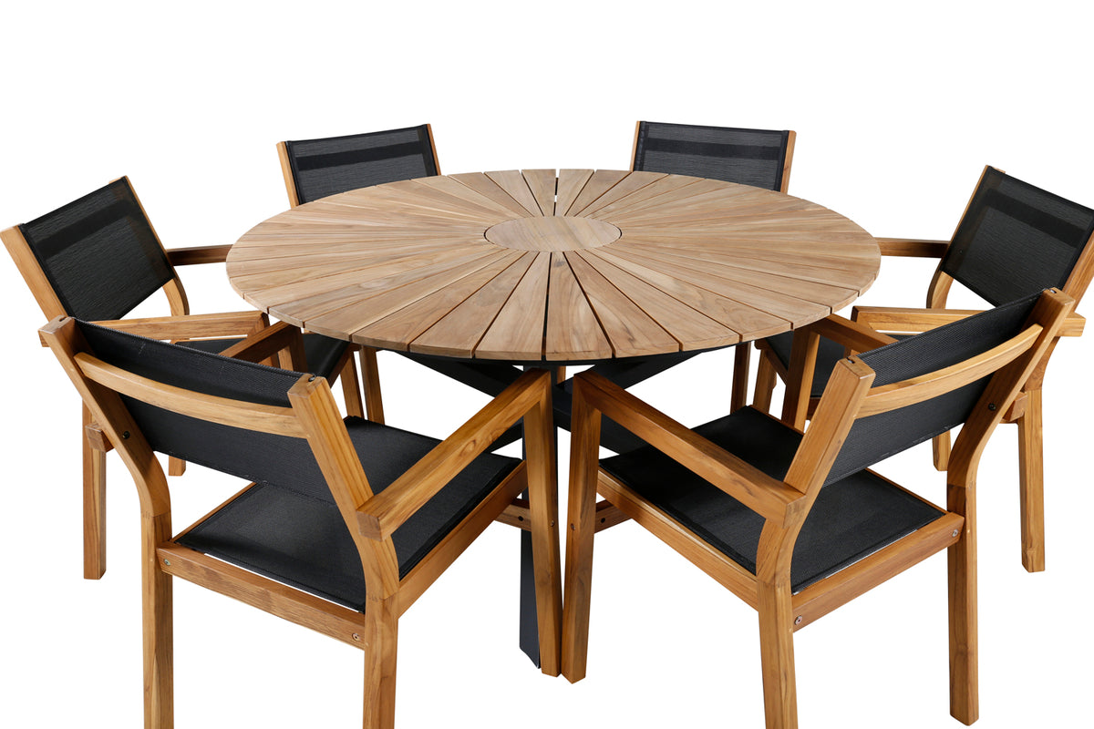 Venture Design Venice & Mexico Matstolar Natur + Matbord ⌀140