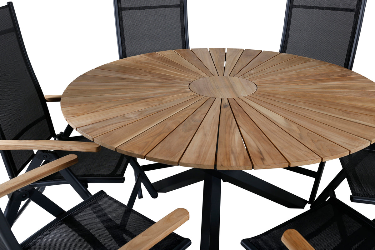 Venture Design Panama & Mexico Positionsstolar Svart + Matbord ⌀140