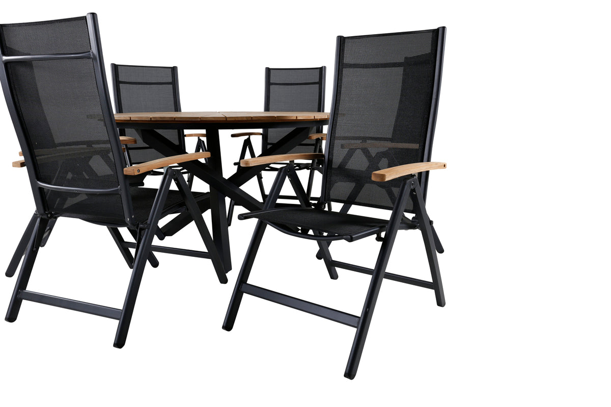 Venture Design Panama & Mexico Positionsstolar Svart + Matbord ⌀140