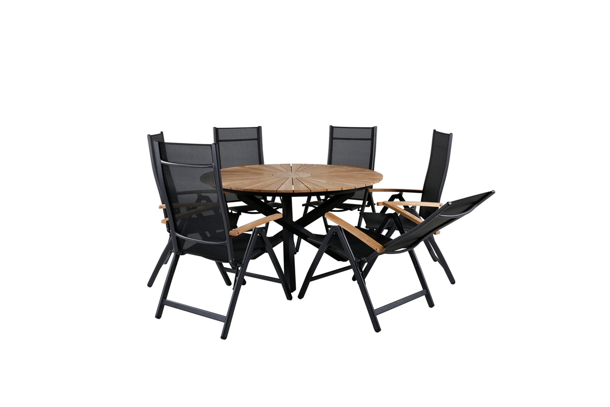 Venture Design Panama & Mexico Positionsstolar Svart + Matbord ⌀140