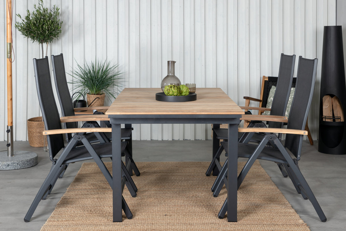 Venture Design Panama & Mexico Positionsstolar Svart + Matbord 90x180/240