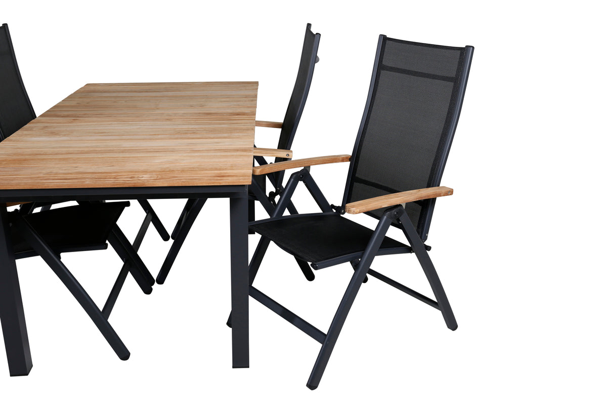 Venture Design Panama & Mexico Positionsstolar Svart + Matbord 90x180/240