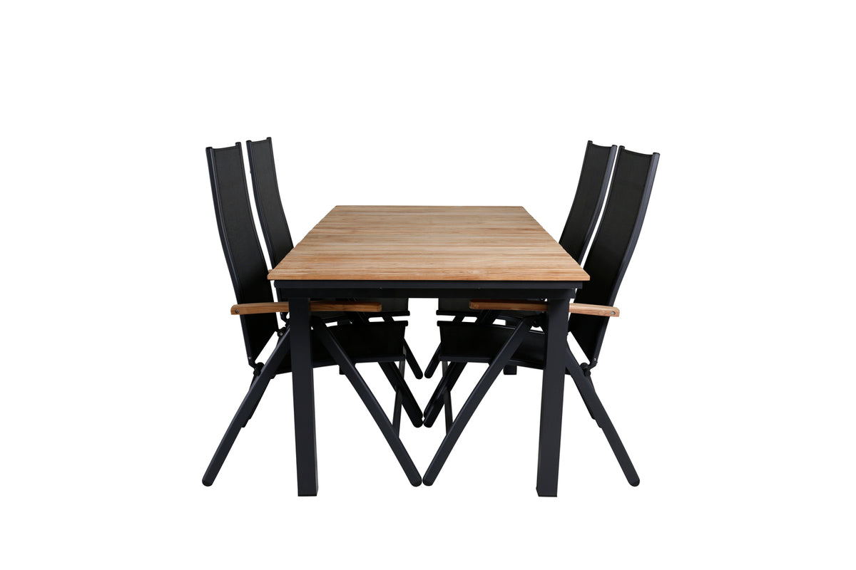 Venture Design Panama & Mexico Positionsstolar Svart + Matbord 90x180/240