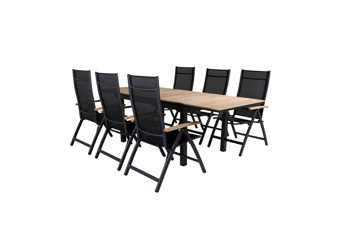 Venture Design Panama & Mexico Positionsstolar Svart + Matbord 90x180/240