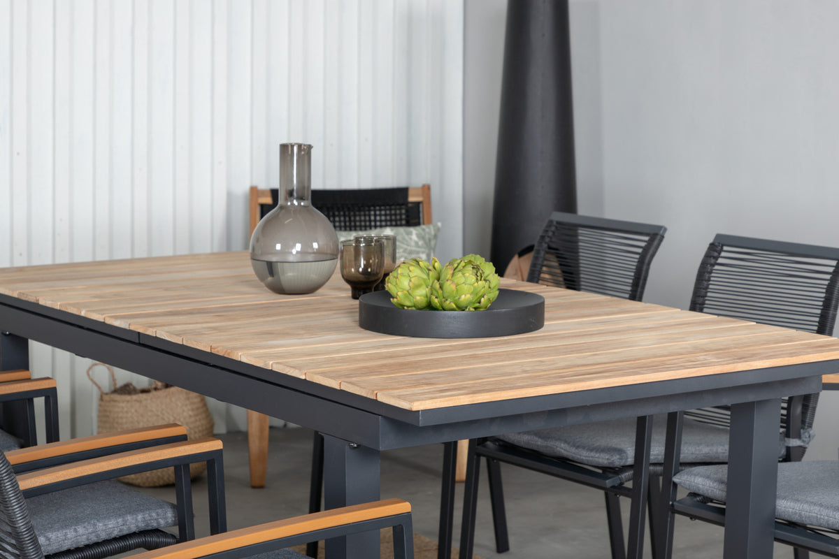 Venture Design Dallas & Mexico Matstolar Svart + Matbord 90x180/240