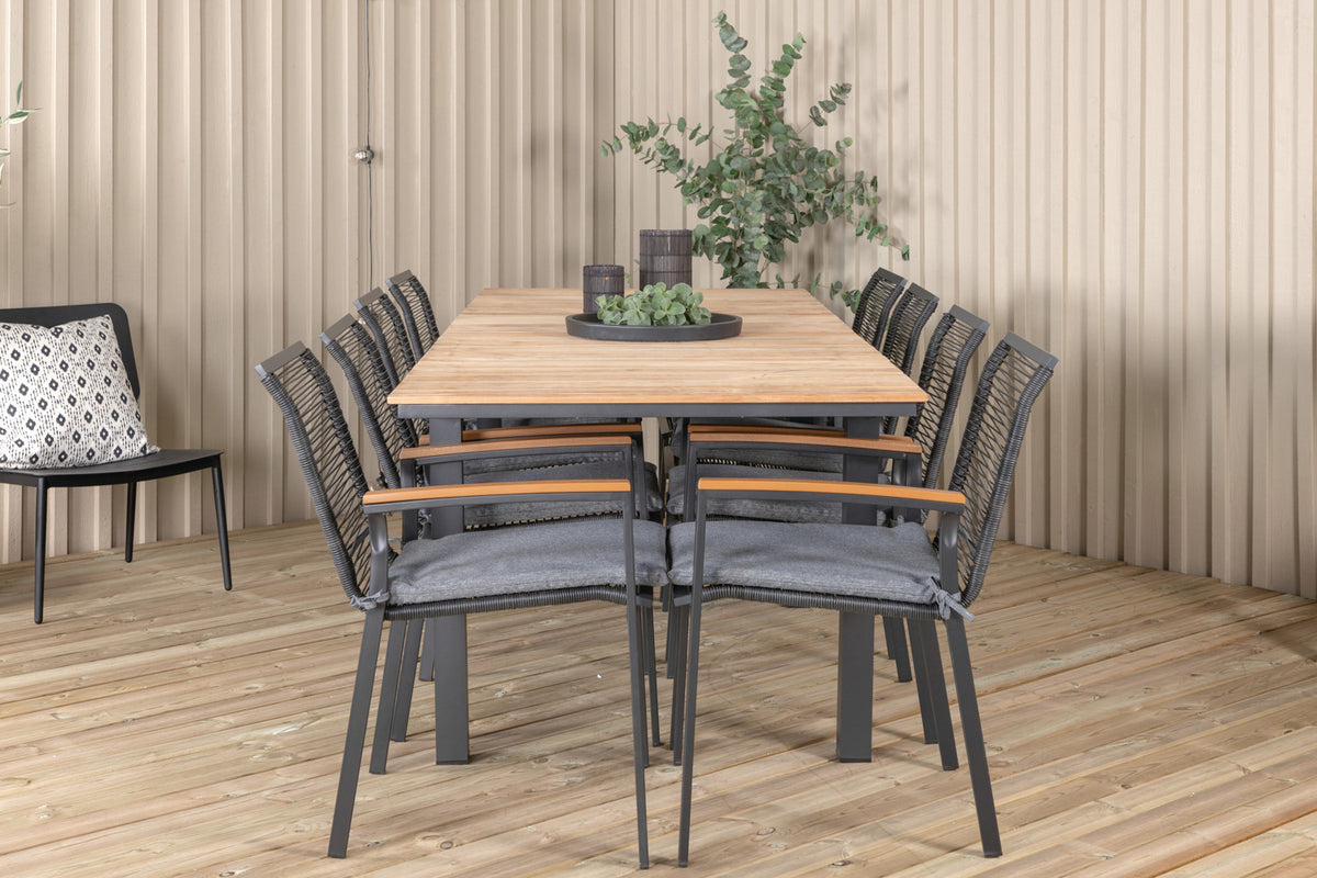 Venture Design Dallas & Mexico Matstolar Svart + Matbord 90x180/240