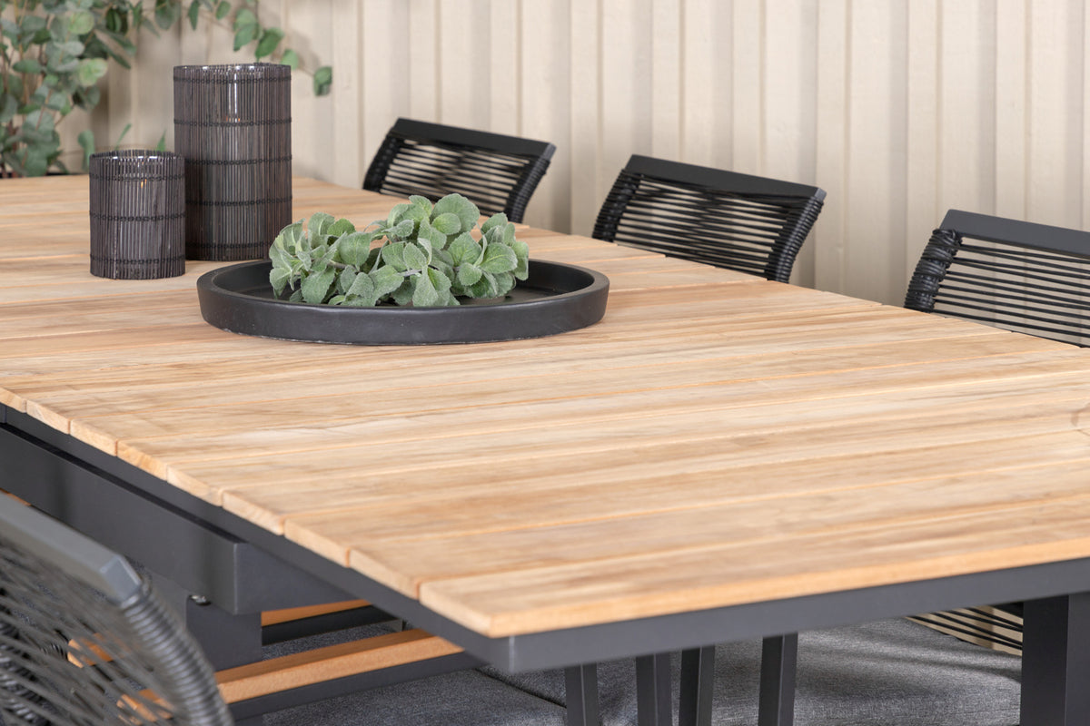 Venture Design Dallas & Mexico Matstolar Svart + Matbord 90x180/240