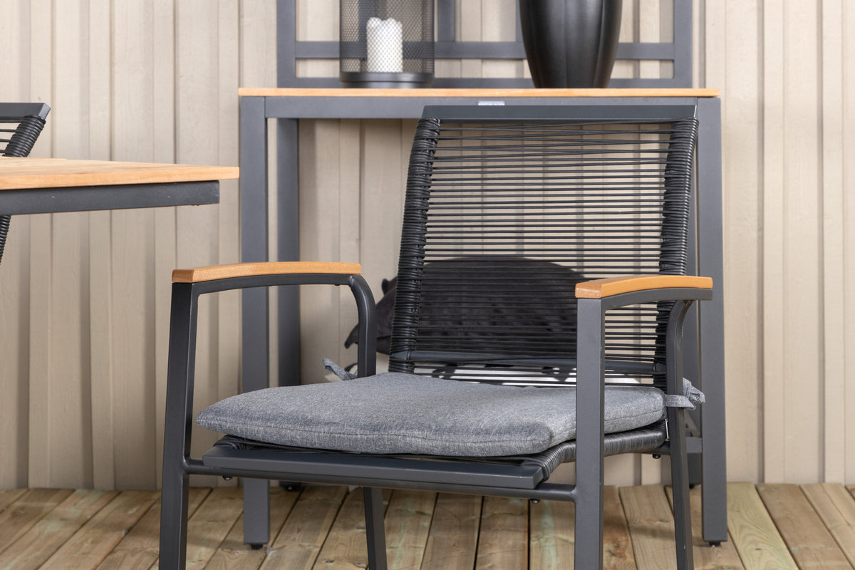 Venture Design Dallas & Mexico Matstolar Svart + Matbord 90x180/240